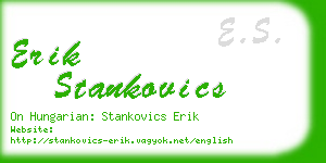 erik stankovics business card
